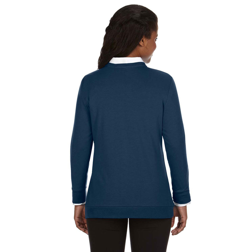 Devon & Jones Women's Navy Perfect Fit Ribbon Cardigan