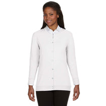 Devon & Jones Women's White Perfect Fit Ribbon Cardigan