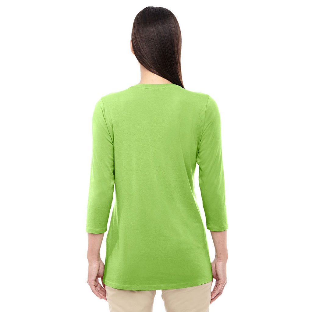 Devon & Jones Women's Lime Perfect Fit Bracelet Length V-Neck Top