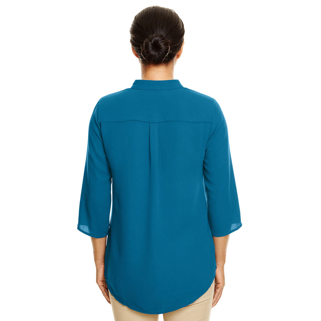 Devon & Jones Women's Dark Teal Perfect Fit 3/4-Sleeve Crepe Tunic