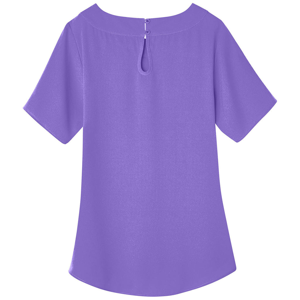 Devon & Jones Women's Grape Perfect Fit Boat-Neck Blouse