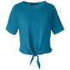 Devon & Jones Women's Dark Teal Perfect Fit Tie-Front Blouse