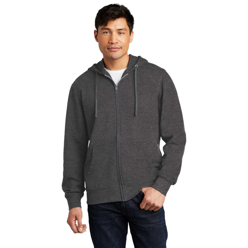 District Men's Heathered Charcoal V.I.T. Fleece Full-Zip Hoodie