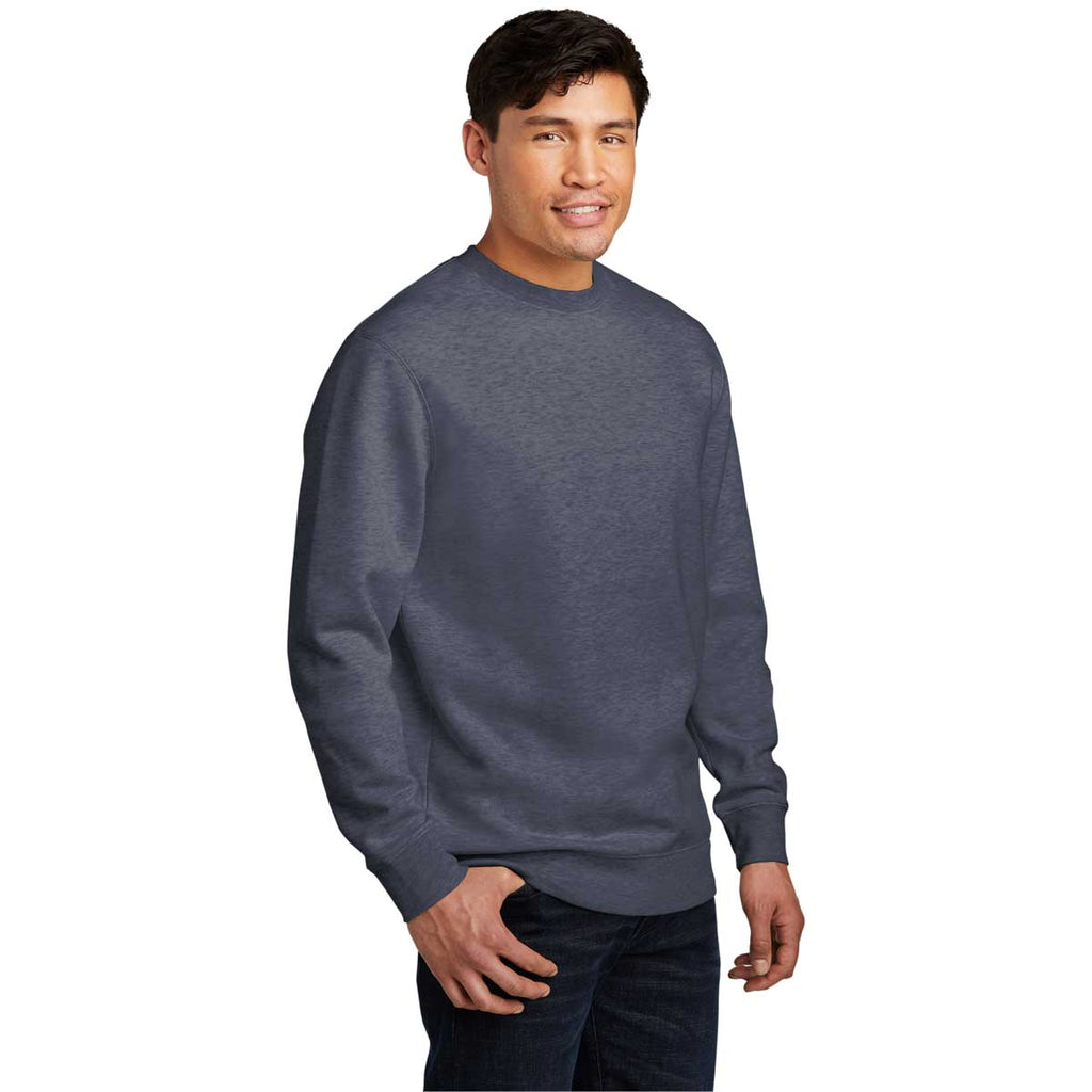 District Men's Heathered Navy V.I.T. Fleece Crew