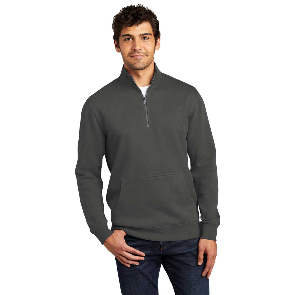 District Men's Charcoal V.I.T. Fleece Quarter Zip