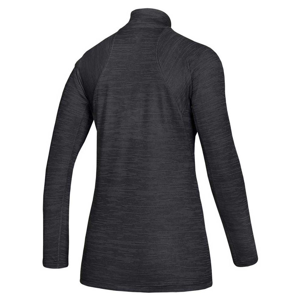 adidas Women's Black Melange/White Game Mode Performance Quarter Zip