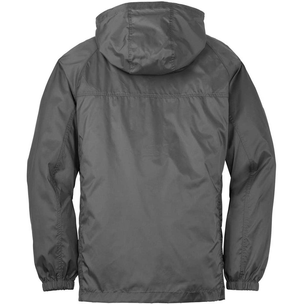 Eddie Bauer Men's Grey Steel Packable Wind Jacket