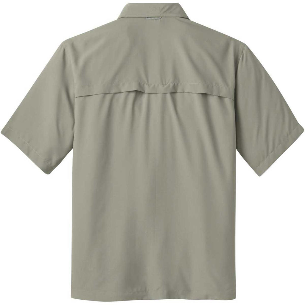 Eddie Bauer Men's Driftwood Beige S/S Performance Fishing Shirt