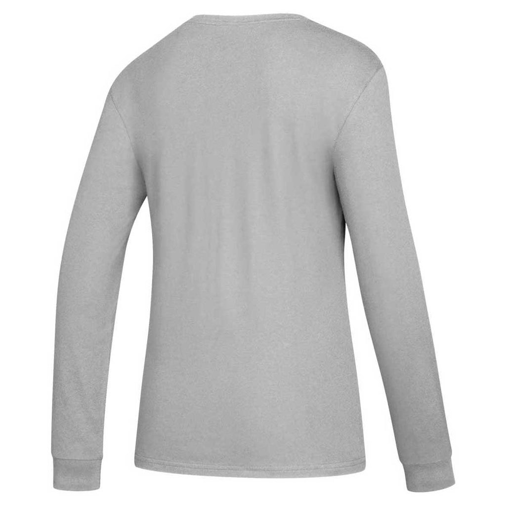 adidas Women's Medium Grey Heathered Amplifier Long Sleeve Tee