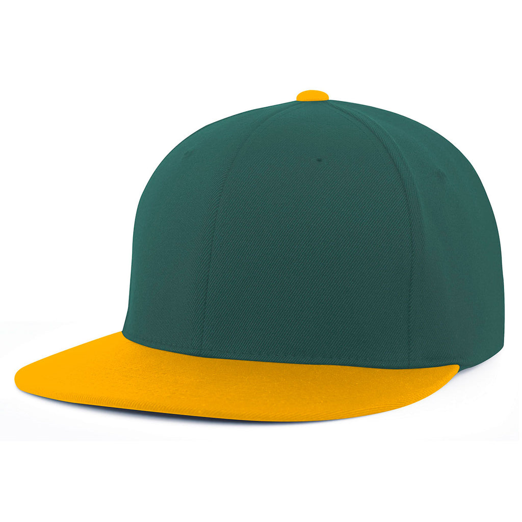 Pacific Headwear Dark Green/Gold Premium A/C2 Performance FlexFit Cap