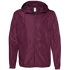 Independent Trading Co. Unisex Maroon Light Weight Windbreaker Zip Jacket