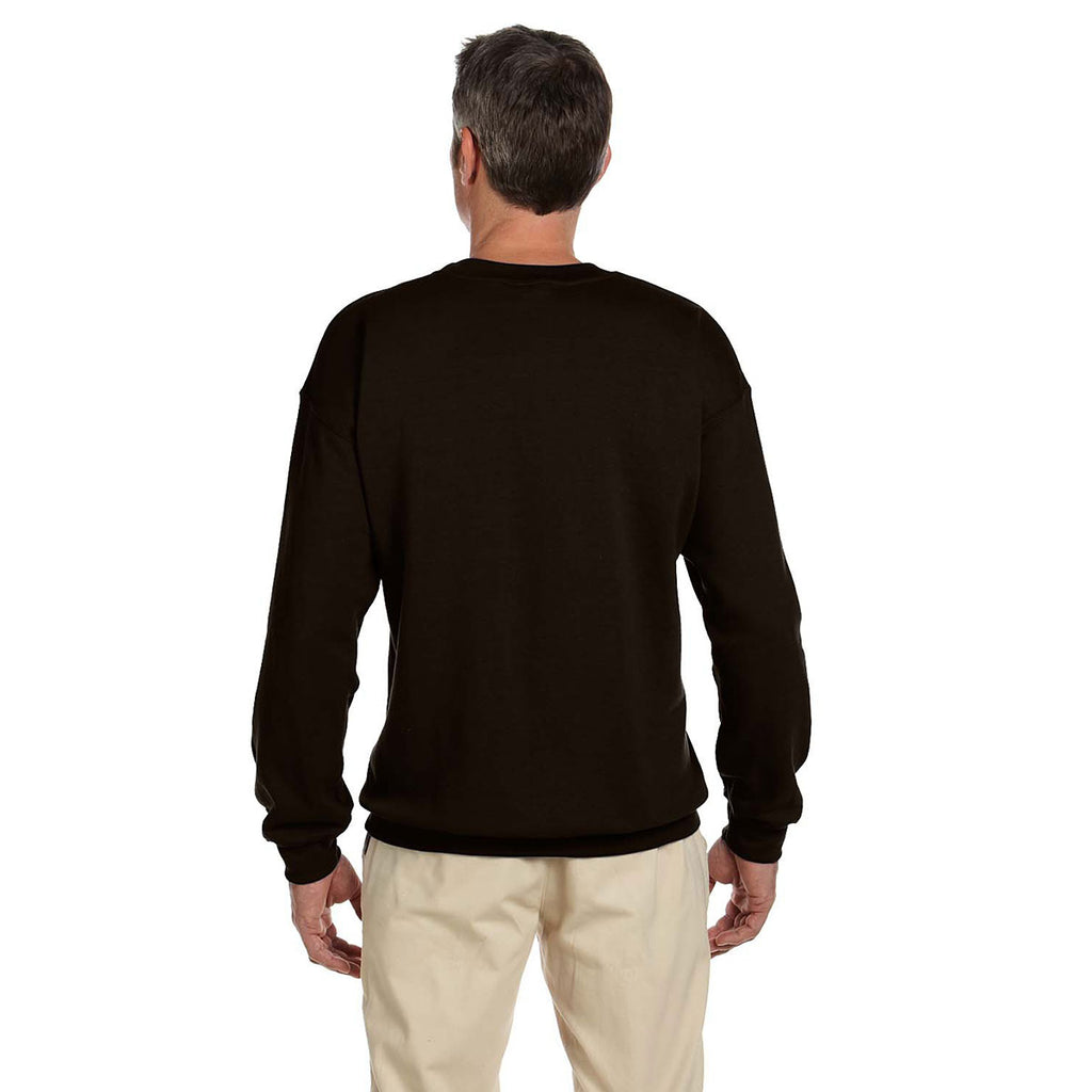 Hanes Men's Dark Chocolate 9.7 oz. Ultimate Cotton 90/10 Fleece Crew