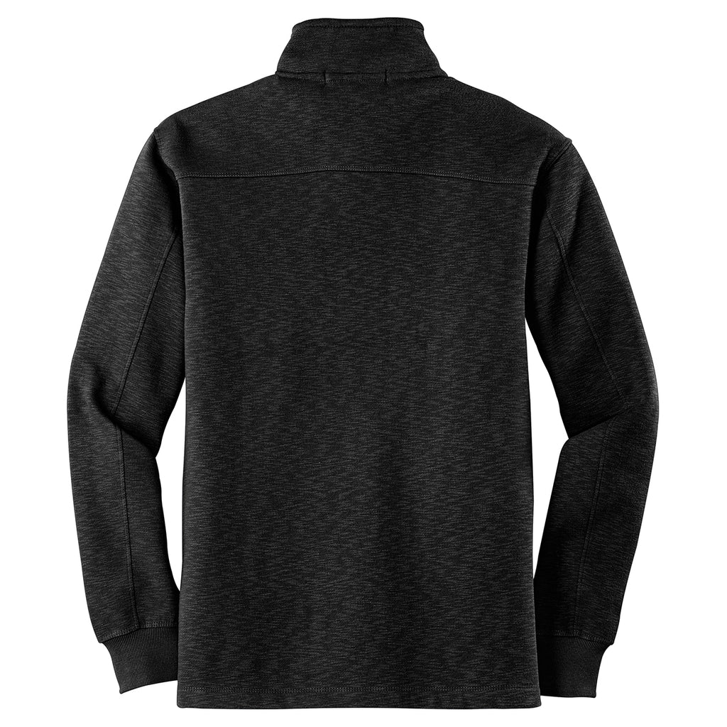 Port Authority Men's Black 1/4 Zip Slub Fleece Pullover