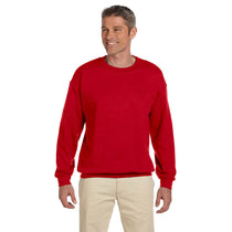 Gildan Unisex Cherry Red Heavy Blend 50/50 Fleece Crew