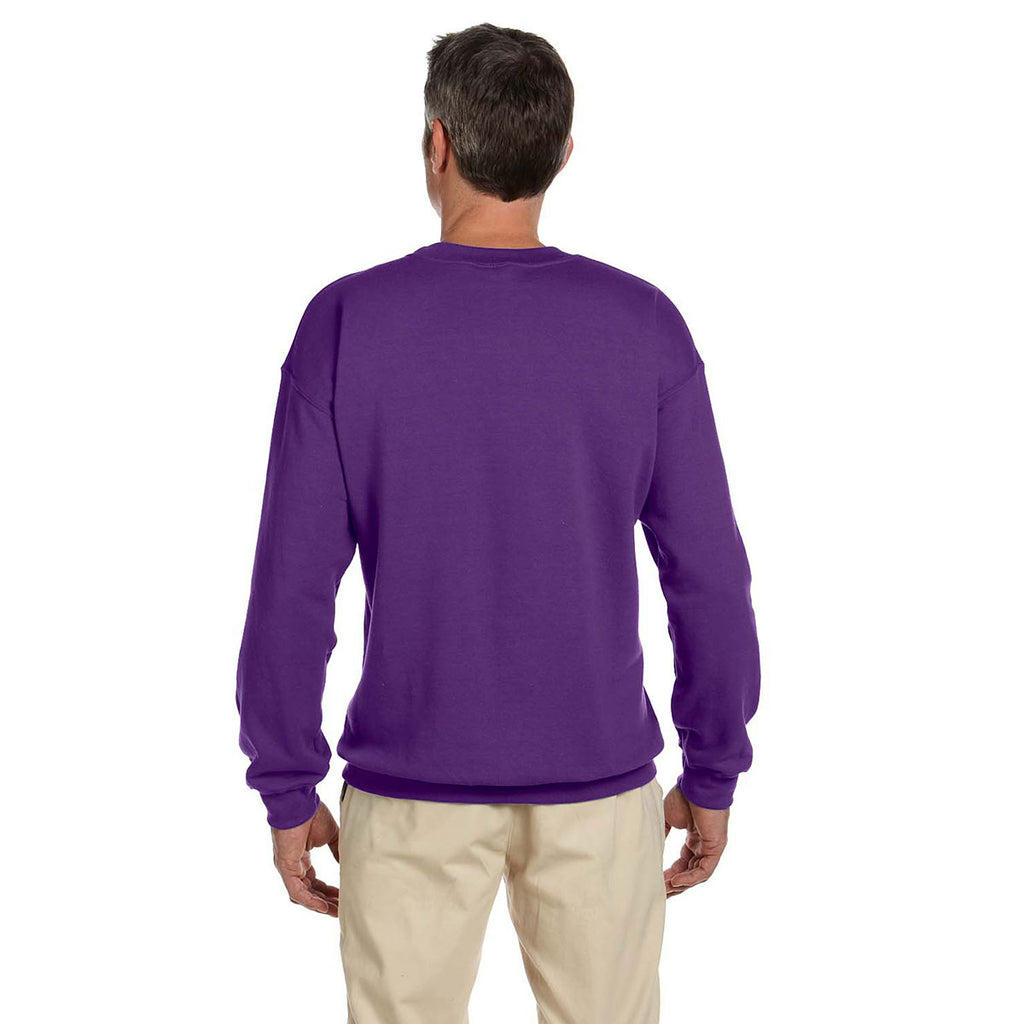 Gildan Unisex Purple Heavy Blend 50/50 Fleece Crew