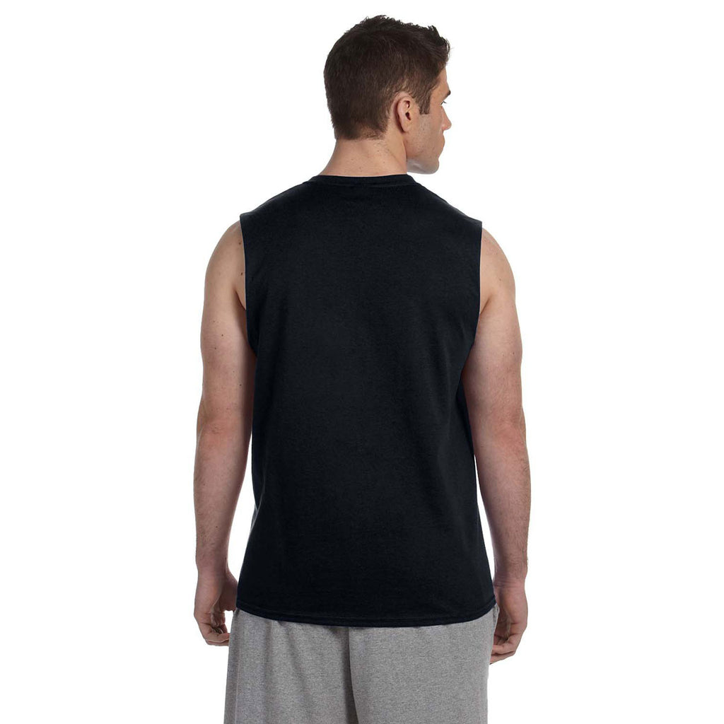 Gildan Unisex Black Ultra Cotton 6 oz. Sleeveless T-Shirt