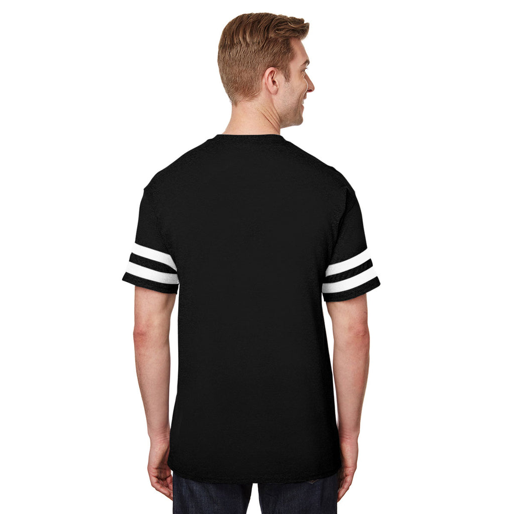 Gildan Men's Black/White Heavy Cotton Victory T-Shirt