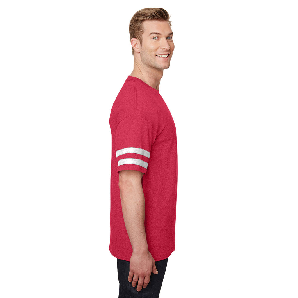 Gildan Men's Heather Red/White Heavy Cotton Victory T-Shirt