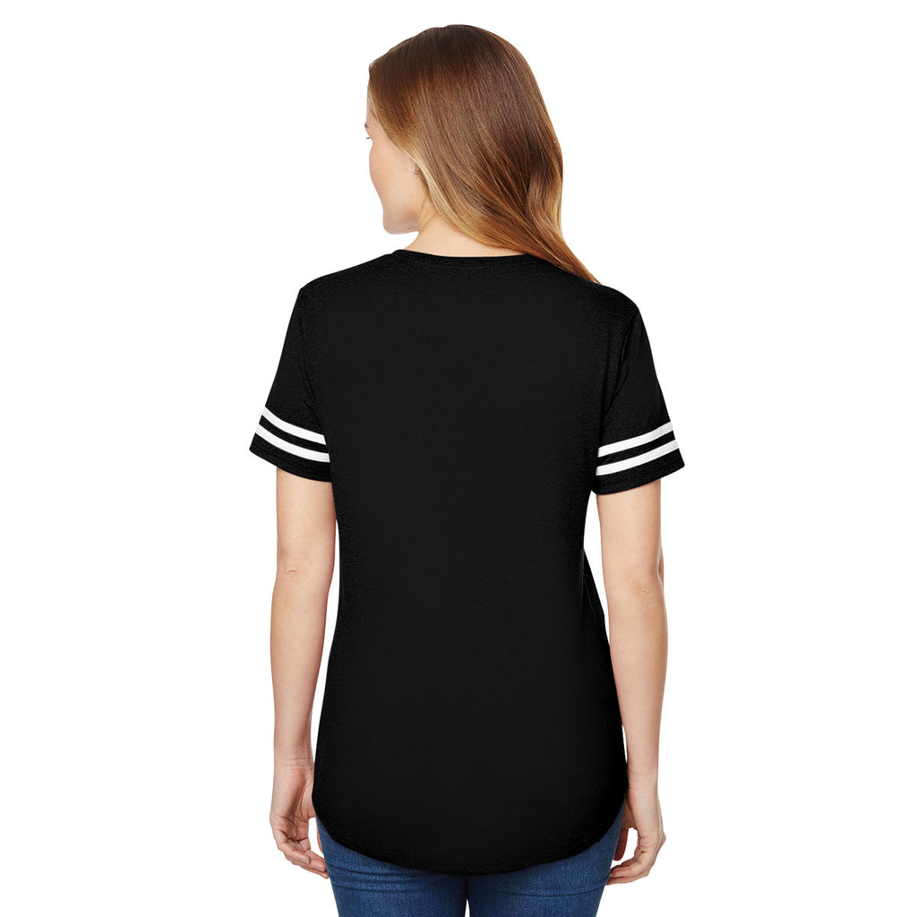 Gildan Women's Black/White Heavy Cotton Victory T-Shirt