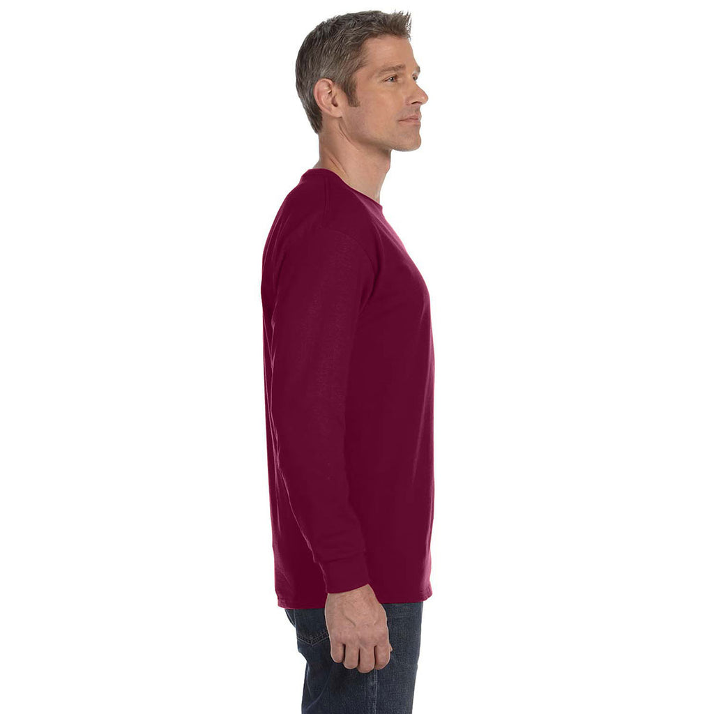 Gildan Men's Maroon 5.3 oz. Long Sleeve T-Shirt