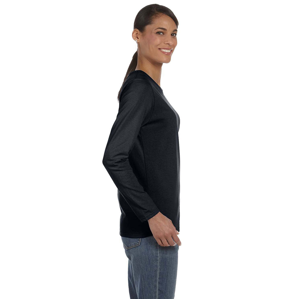 Gildan Women's Black Heavy Cotton 5.3 oz. Long-Sleeve T-Shirt