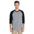 Gildan Unisex Sport Grey/Black 5.3 oz. 3/4-Raglan Sleeve T-Shirt