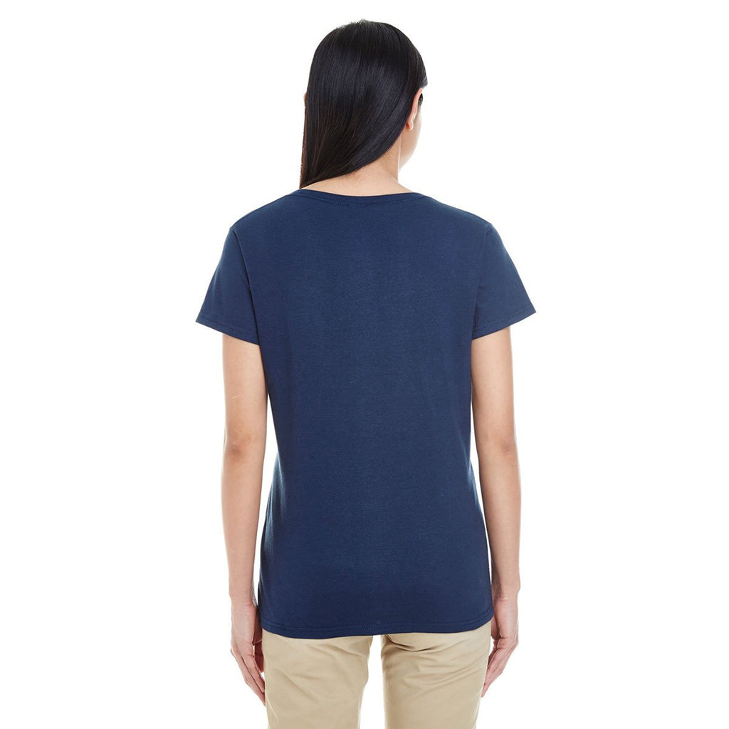 Gildan Women's Navy Softstyle 4.5 oz. Deep Scoop T-Shirt