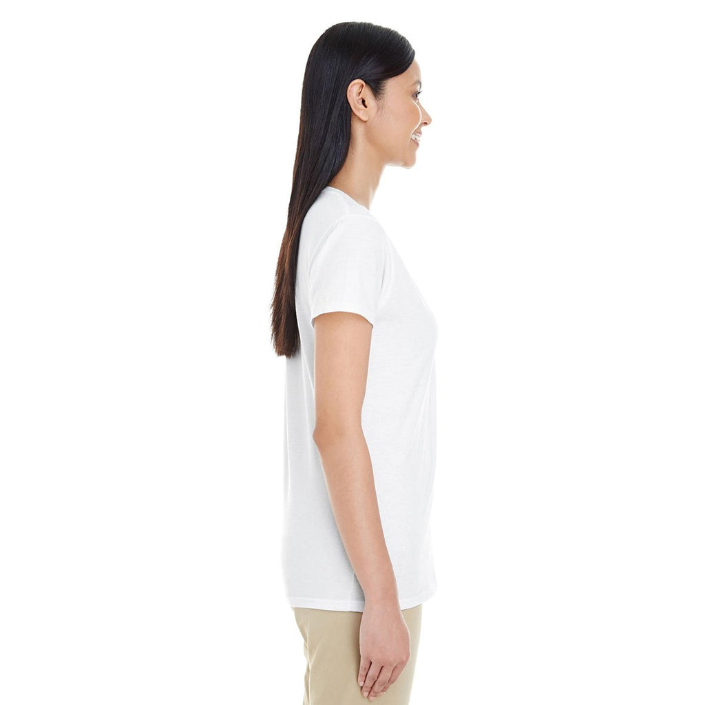 Gildan Women's White Softstyle 4.5 oz. Deep Scoop T-Shirt