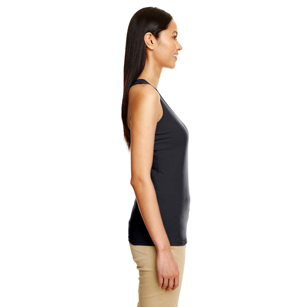 Gildan Women's Black Softstyle 4.5 oz. Racerback Tank