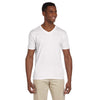 Gildan Men's White Softstyle 4.5 oz. V-Neck T-Shirt