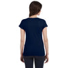 Gildan Women's Navy SoftStyle 4.5 oz. Fitted V-Neck T-Shirt