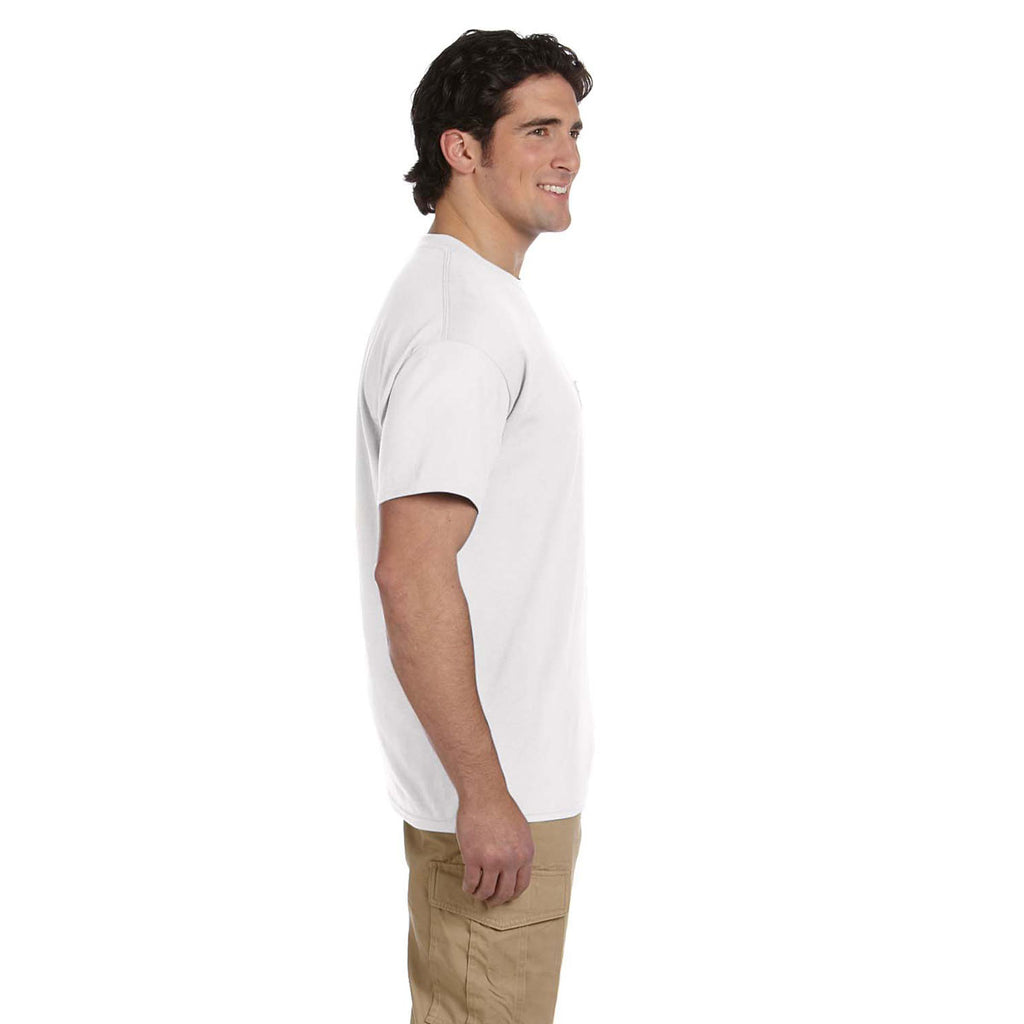 Gildan Unisex White 5.5 oz. 50/50 Pocket T-Shirt