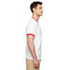 Gildan Unisex White/Red 5.5 oz. Ringer T-Shirt