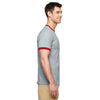 Gildan Unisex Sport Grey/Red 5.5 oz. Ringer T-Shirt