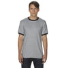 Gildan Unisex Sport Grey/Black 5.5 oz. Ringer T-Shirt