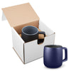 Primeline Blue-Navy 15 oz Geo Square Handle Ceramic Mug in Individual Mailer