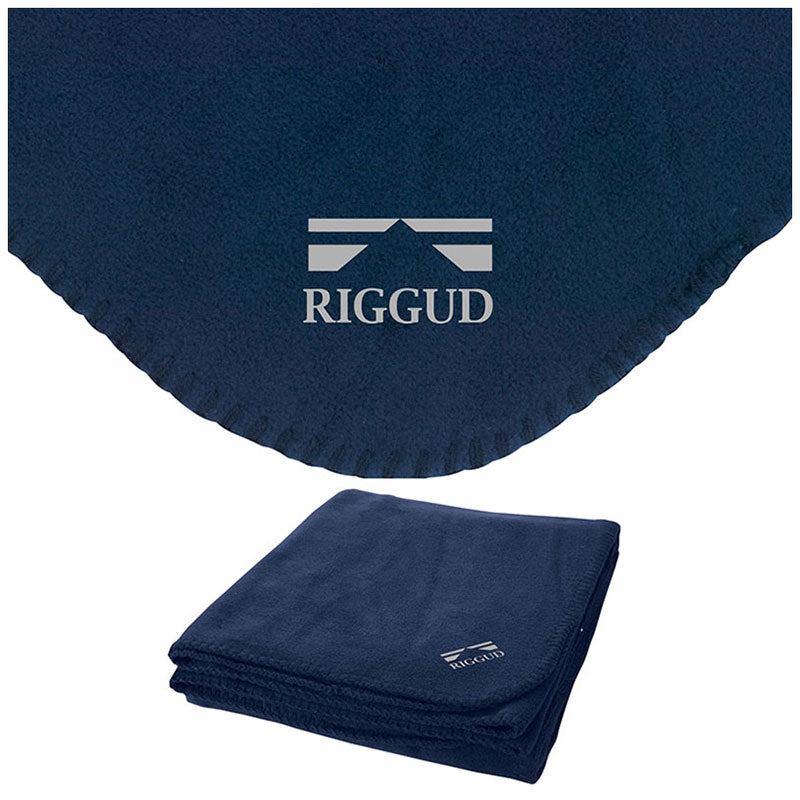 Logomark Navy Brookwater Fleece Blanket