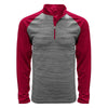 Levelwear Men's Heather Grey/Cardinal Vandal Quarter Zip