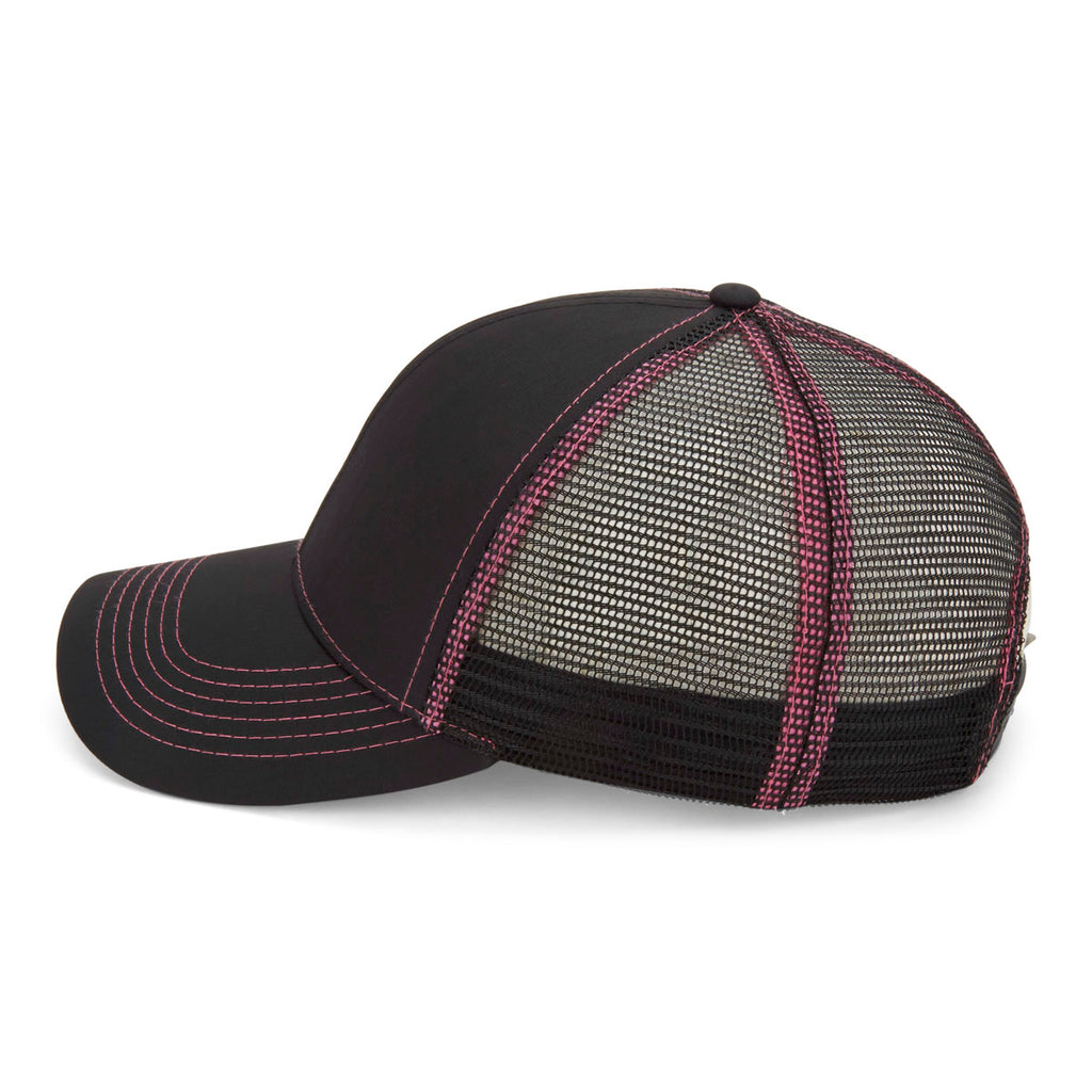 Paramount Apparel Black/Neon Pink Performance Mesh Back Cap