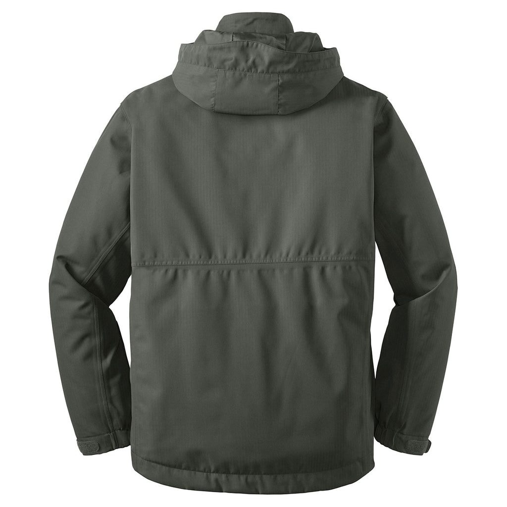 Port Authority Men's Spruce Green Herringbone 3-in-1 Parka