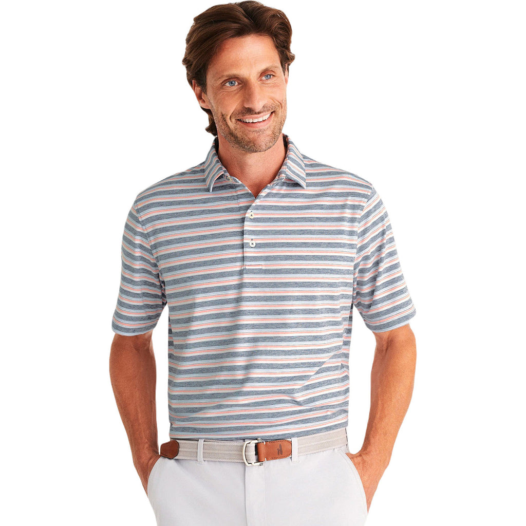 Johnnie-O Men's Lake Crew Striped Jersey Performance Polo