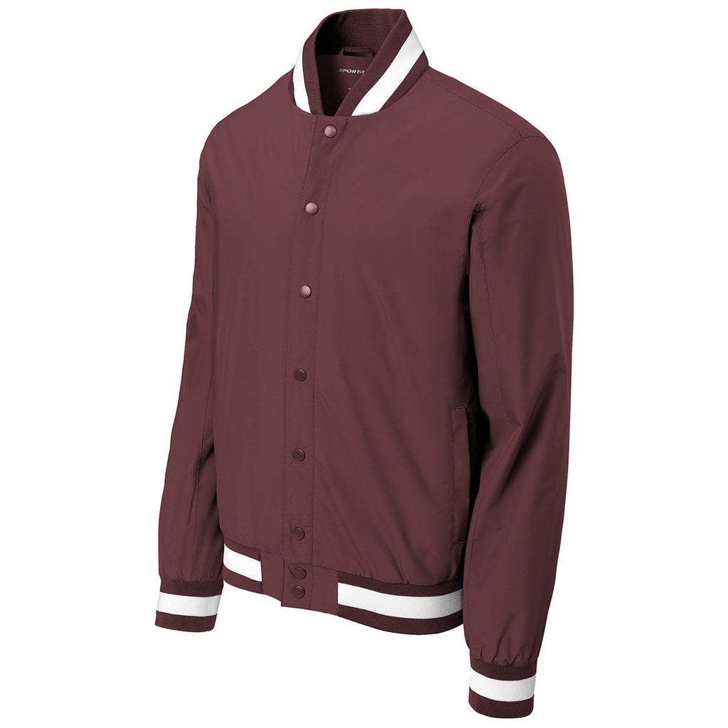 Sport-Tek Men's Maroon Insulated Varsity Jacket