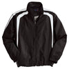 Sport-Tek Men's Black/White Colorblock Raglan Jacket