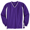 Sport-Tek Men's Purple/White Tipped V-Neck Raglan Wind Shirt