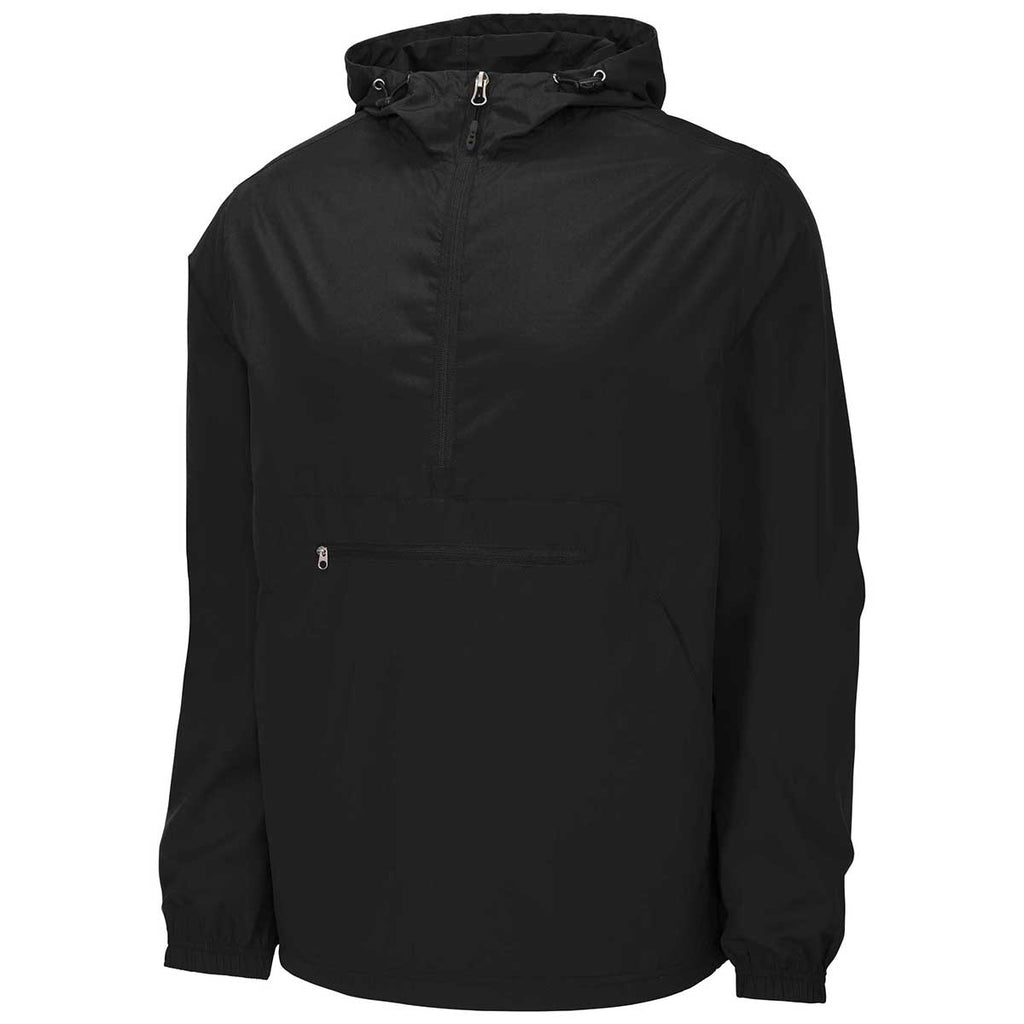 Sport-Tek Men's Black Packable Anorak