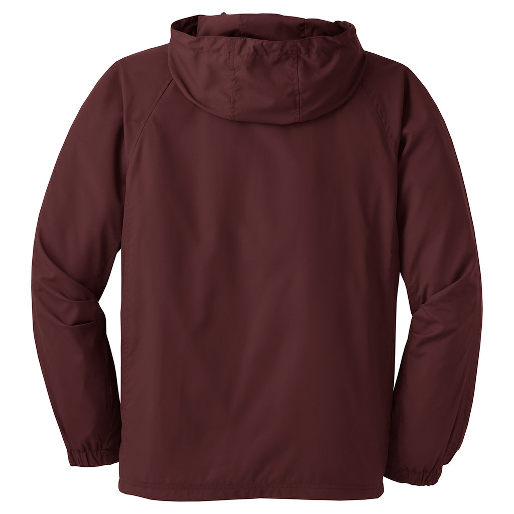 Sport-Tek Men's Maroon Hooded Raglan Jacket