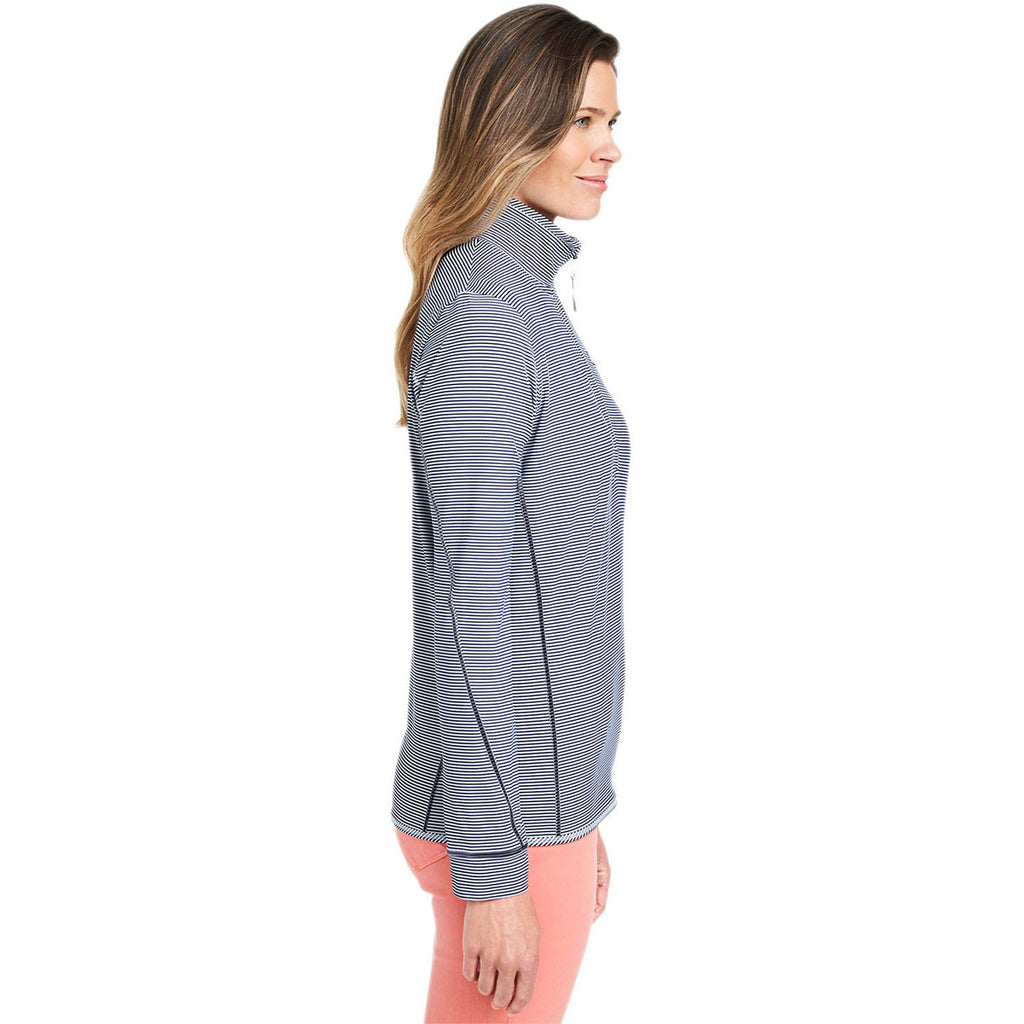 Vineyard Vines Women's Deep Bay Microstripe Sankaty Half-Zip Pullover