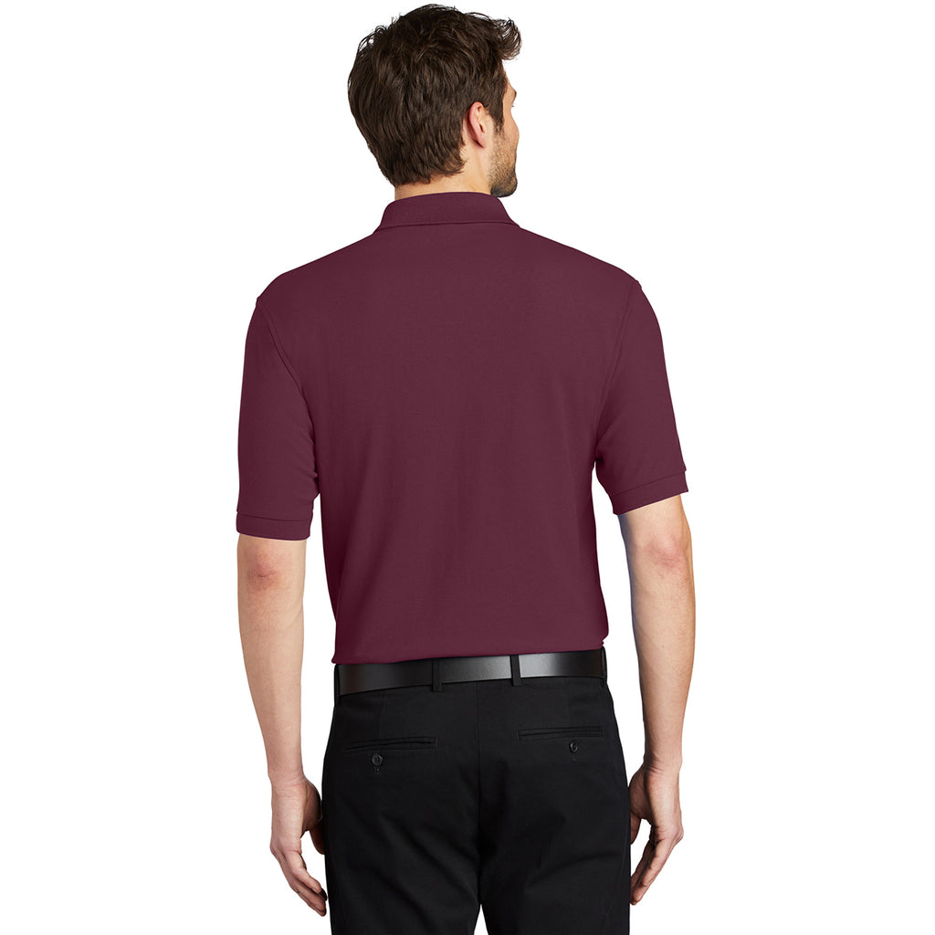 Port Authority Men's Burgundy Silk Touch Polo