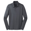 Port Authority Men's Steel Grey Silk Touch Performance Long Sleeve Polo