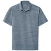 Port Authority Men's Regatta Blue/Gusty Grey Stretch Heather Polo